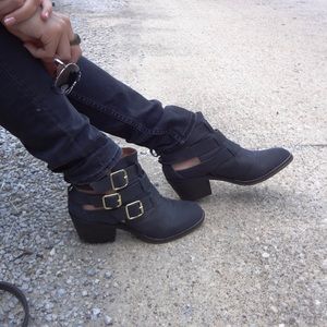 Report Leather Booties - Navy/Dark Blue